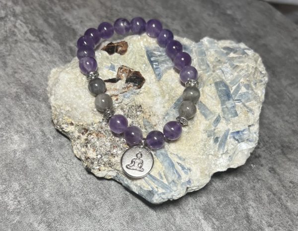Bracelet Sagesse, Clairvoyance et Protection Améthyste et Labradorite – Image 2