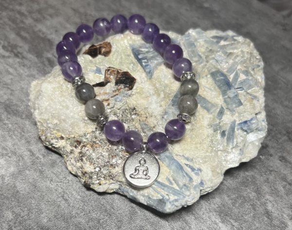 Bracelet Sagesse, Clairvoyance et Protection Améthyste et Labradorite – Image 3