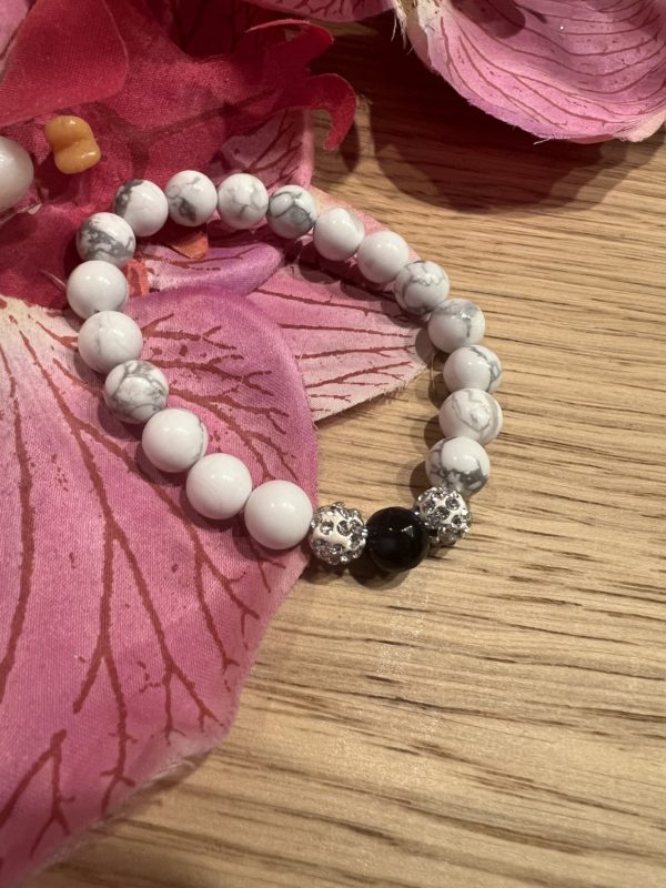 Bracelet Howlite et Onyx Noir Protection et Equilibre émotionnel – Image 3